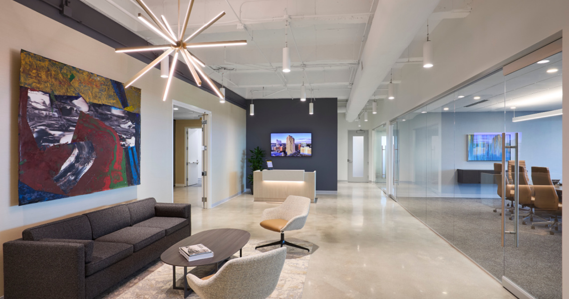 Law firm lobby in Raleigh